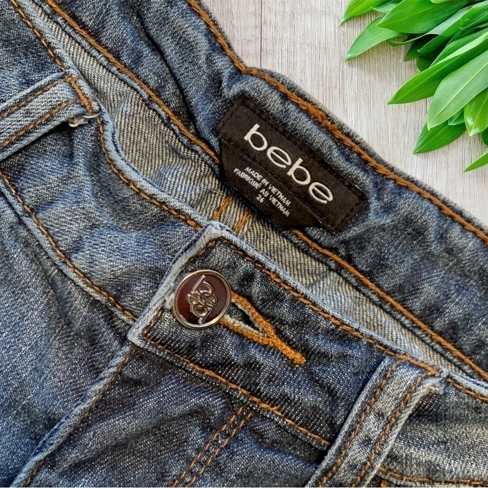 Bebe distressed jean shorts - Picture 2 of 2